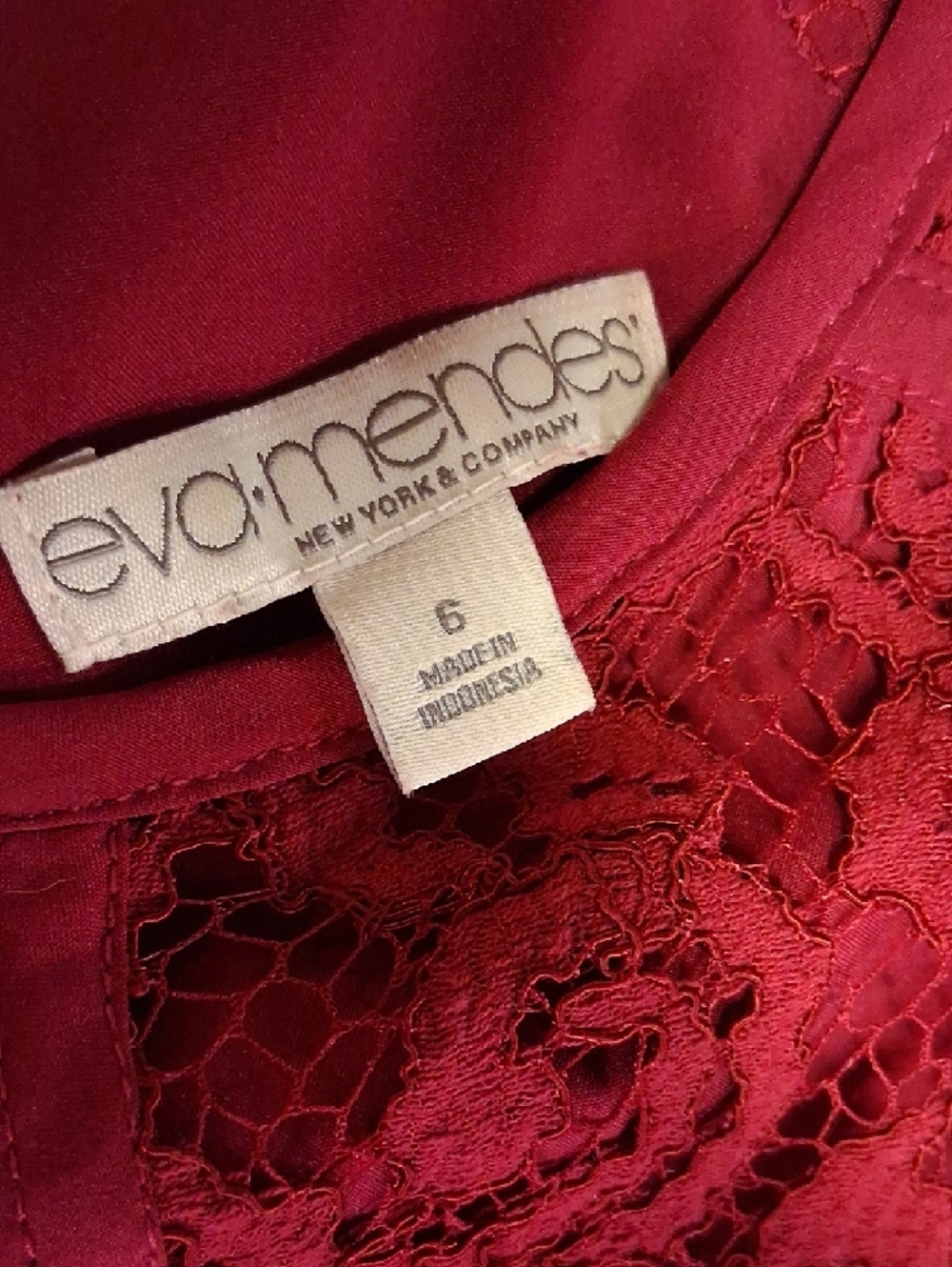 eva mendes for New York & Company Burgundy Lace Midi Dress with Cap Sleeves .... - Picture 2 of 10
